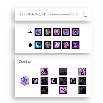 Material cards showing the Guild Wars 2 skill tree